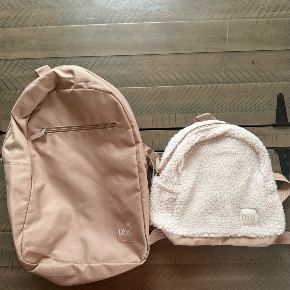 DSW Cream and Tan Backpack Duo